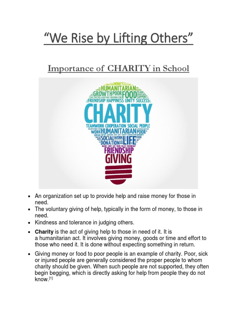 Importance of Charity in Schools | PDF | Charitable Organization | Society