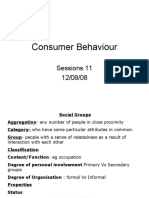 Consumer Behaviour: Sessions 11 12/08/08