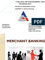 Amritsar College of Engineering and Technology: ASSIGNMENT-3 (Merchant Banking) Department of Management Studies