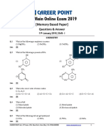 JEE Main 2019 Paper Answer Chemistry 11-01-2019 1st