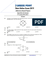 JEE Main Online Exam 2019: (Memory Based Paper)