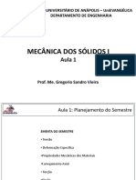 Aula 1 - Mecânica Dos Sólidos 1