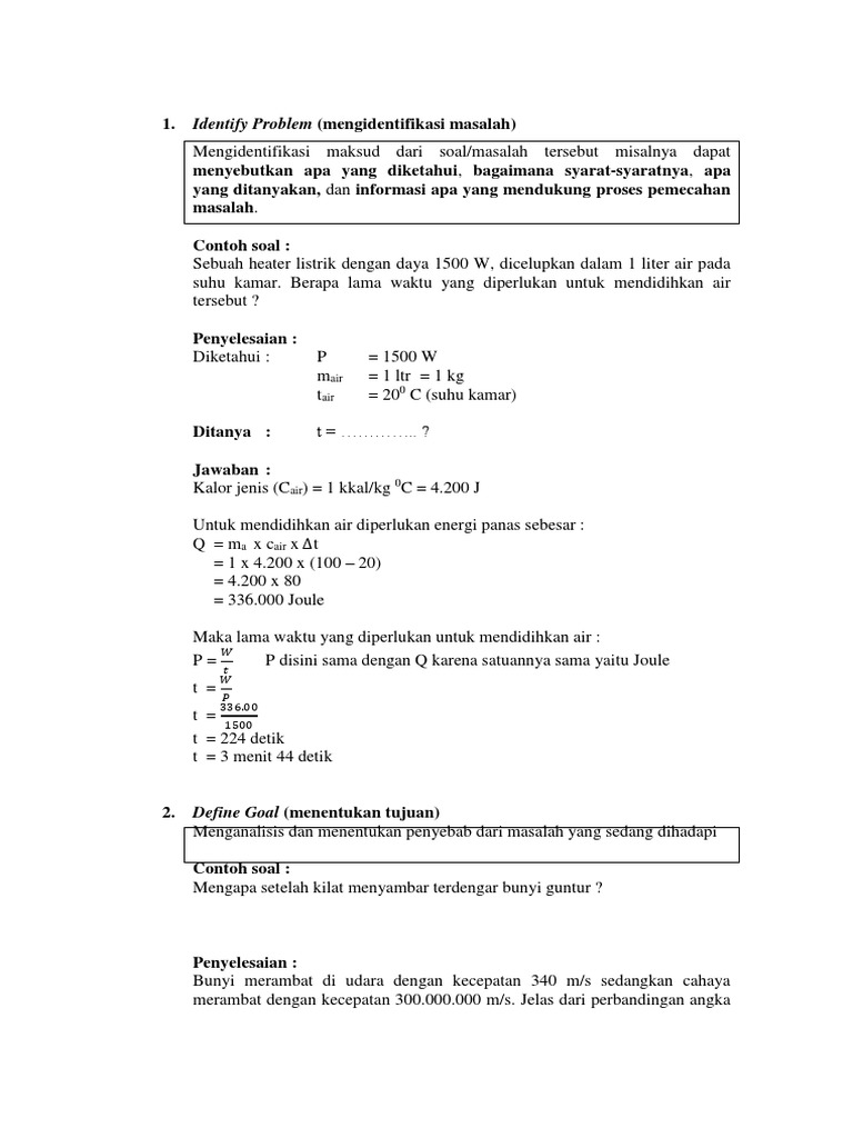Contoh Soal Matematika Problem Solving Dan Penyelesaiannya