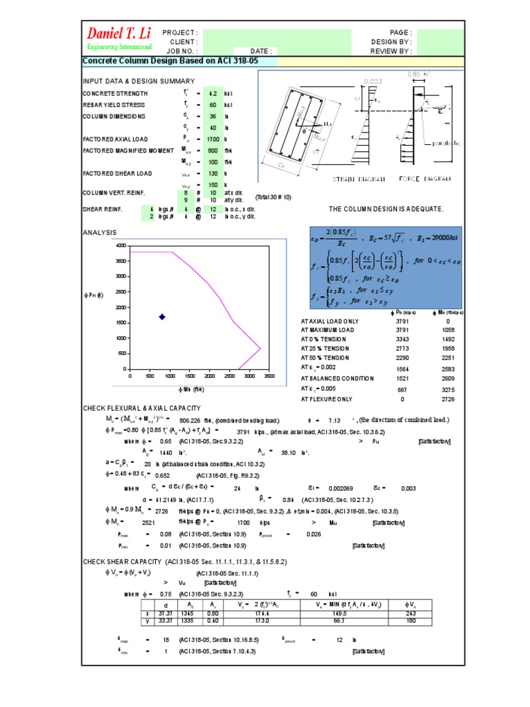 Column Design RC - Daniel T Li 2 | PDF | Building | Applied And ...