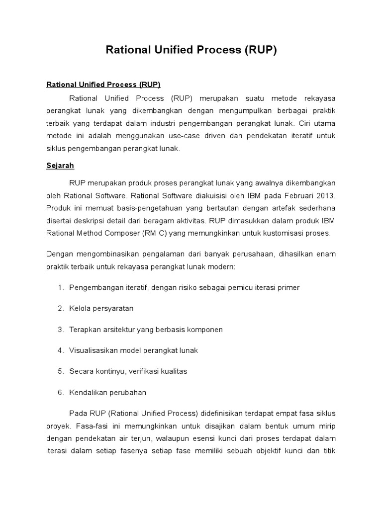 Rational Unified Process | PDF