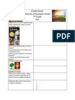 Guided Notes Elements of Dystopian Fiction 7 Grade ELA