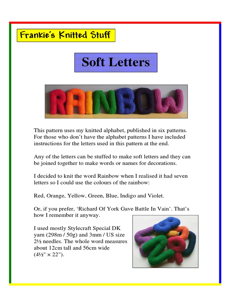 Soft Letters: Frankie's Knitted Stuff | PDF | Knitting | Crafts