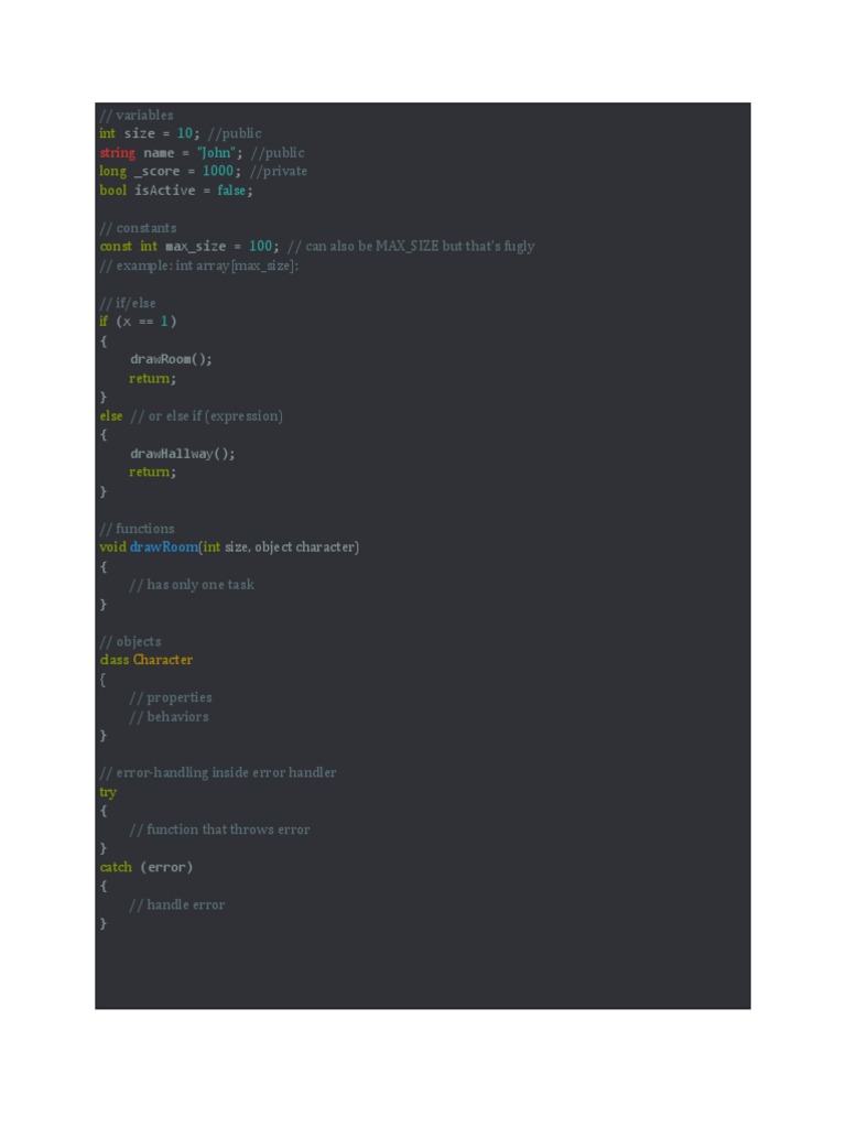 Code Style Guide | PDF