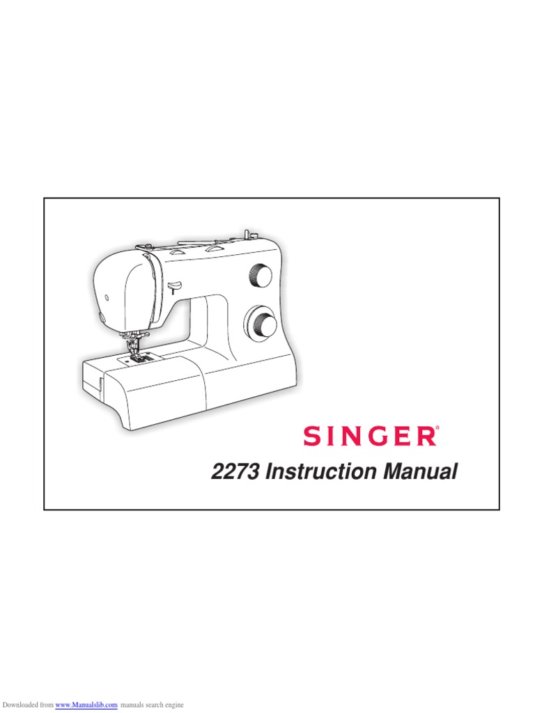 Manual Singer Tradition 2273 PDF Sewing Machine Sewing