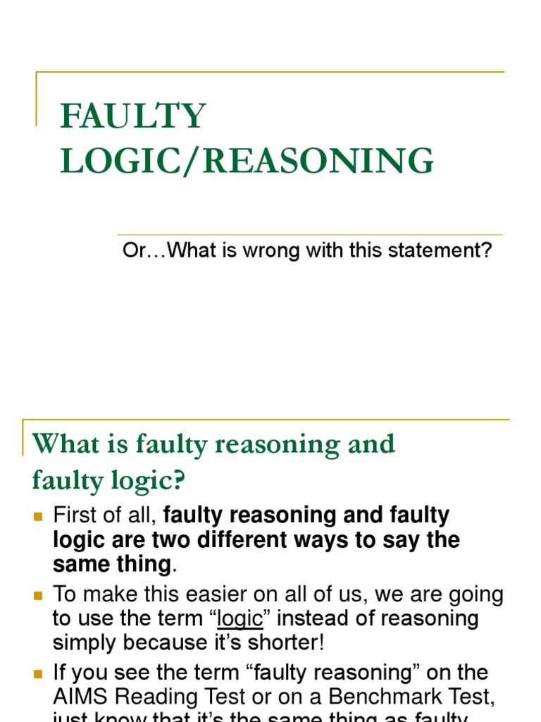 what is faulty causal reasoning
