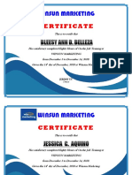 Winsun Marketing: Certificate