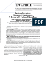Cme Reviewarticle: Preterm Premature Rupture of Membranes: A Review of 3 National Guidelines