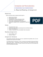 Module 1: Introduction and Thermochemistry: Objectives, Scope, Required Reading, & Assignment Schedule