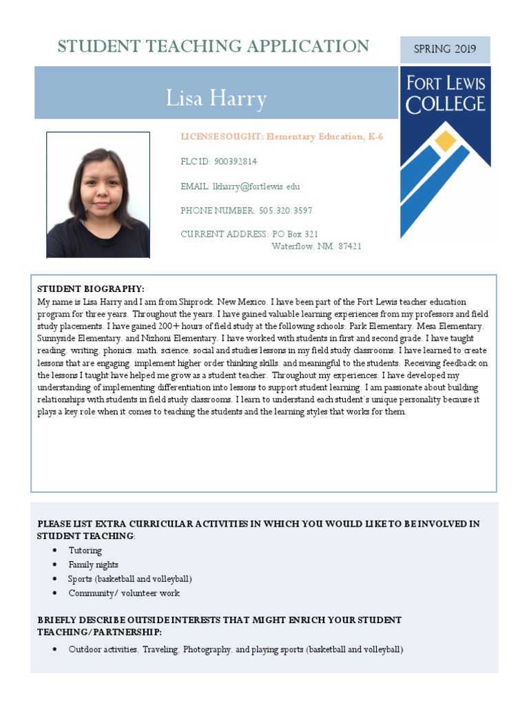Lisa Harry's Student Teaching Application | PDF | Classroom Management ...