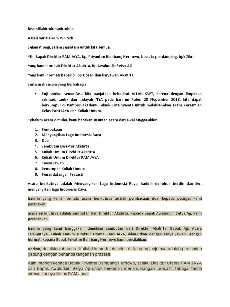 Contoh Teks Mc Acara Peresmian Gedung Baru Kumpulan Referensi Teks Pidato