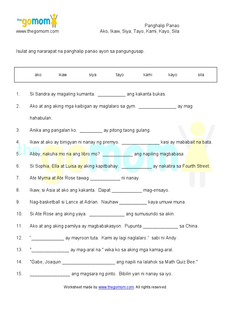 Panghalip Panao Set B PDF | PDF