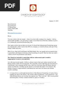 Scientology To Bryan Seymour