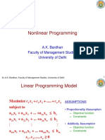 Nonlinear Programming: A.K. Bardhan Faculty of Management Studies University of Delhi