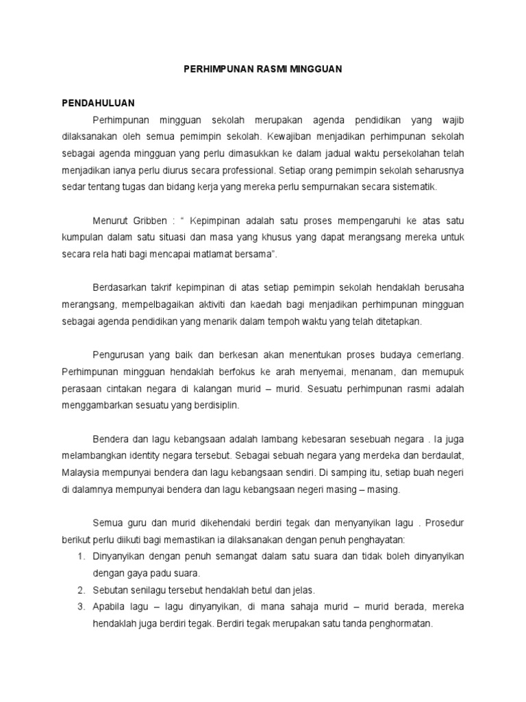 Perhimpunan Dan Tugas Unit Hem Pdf