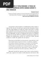 A Troca de Correspondências Entre Hannah Arendt e Eric Voegelin 
