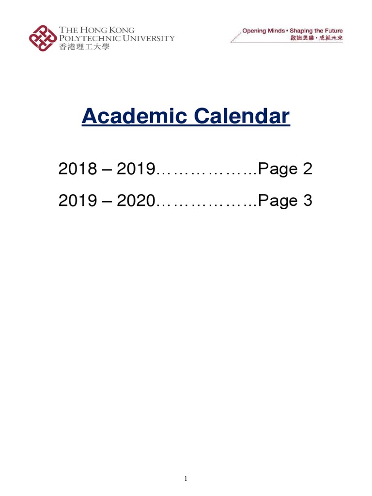 Polyu HK Academic Calendar | PDF | Academic Term | Festival
