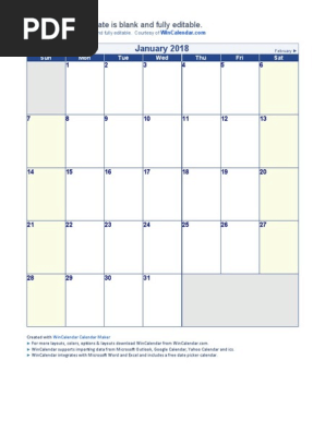 monthly calendar