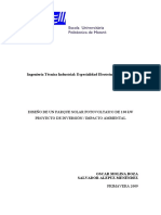 DISEÑO DE UN PARQUE SOLAR FOTOVOLTAICO DE 100 KW - PROYECTO DE INVERSIÓN IMPACTO AMBIENTAL PDF