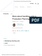 More About Handling Units in Production Planning Perspective