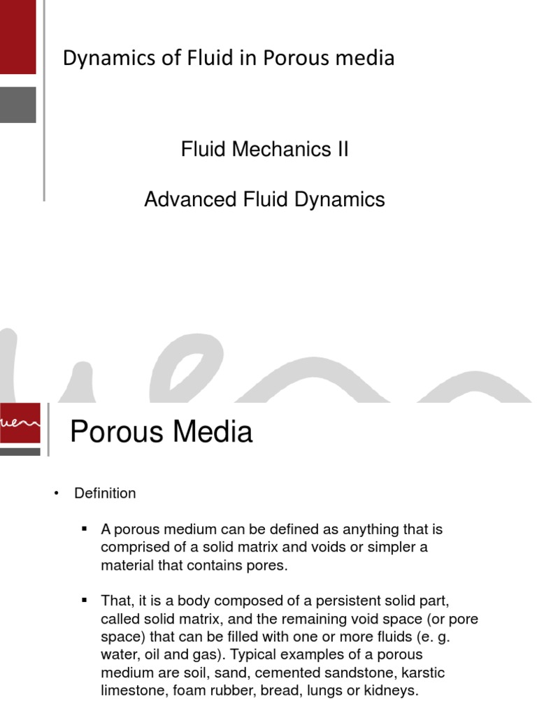 Dynamics of Fluid Flow in Porous Media | PDF | Porosity | Wetting