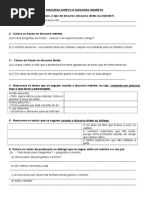 discurso direto e indireto