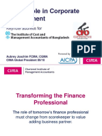 CFO's Role in Corporate Management: Keynote Address For