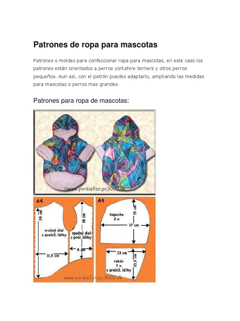 Patrones de Ropa para Mascotas | PDF