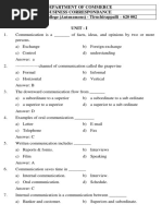 Business Correspondence MCQ COE