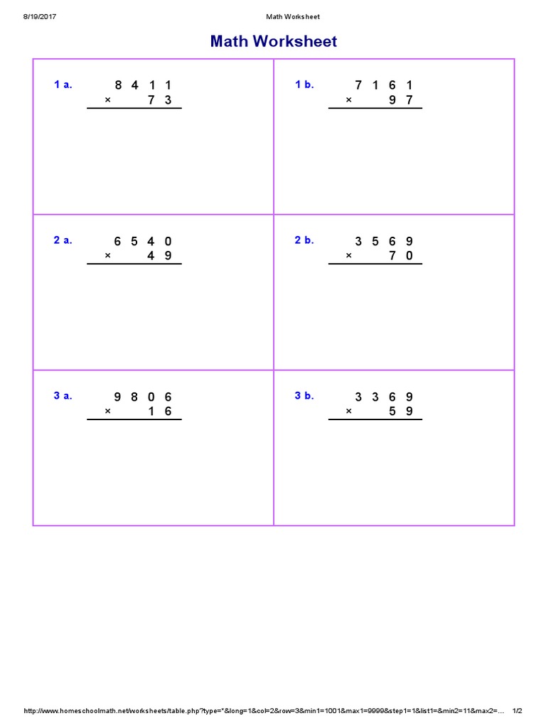 Math Worksheet | PDF