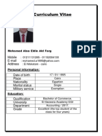 Curriculum Vitae: Mobile E-Mail Address