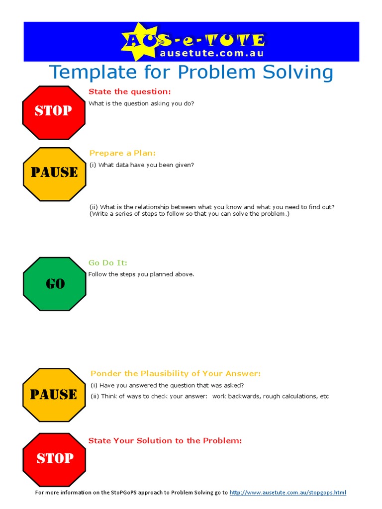 Template For Problem Solving: Pause | PDF | Career & Growth