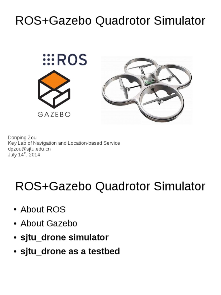 ROS Gazebo Quadrotor Simulator PDF PDF Unmanned Aerial Vehicle