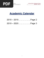 Academic Calendar: 201 8 - 2019 ... Page 2 201 9 - 2020 ... Page 3