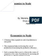 Economies To Scale: By: Manisha, Ahisha, Divya, Prachi & Aakanksha