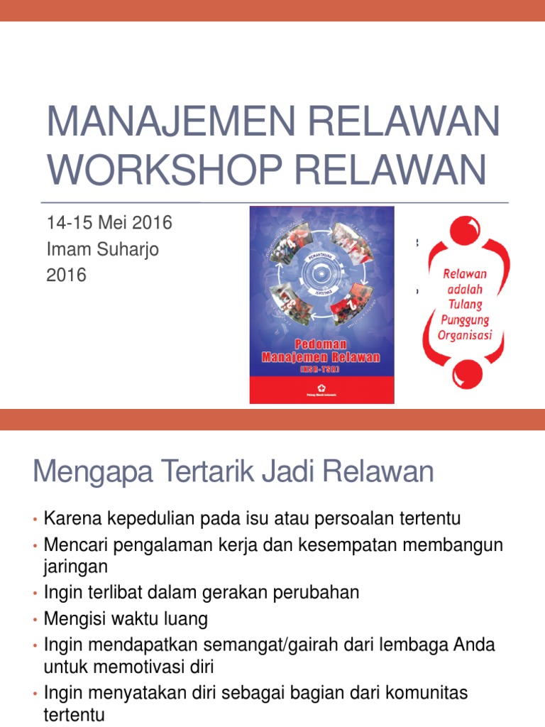 Manajemen Relawan PMI dan Siklusnya | PDF