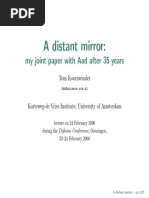 A Distant Mirror:: My Joint Paper With Aad After 35 Years