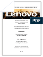 Brand Study of Lenovo Electronics