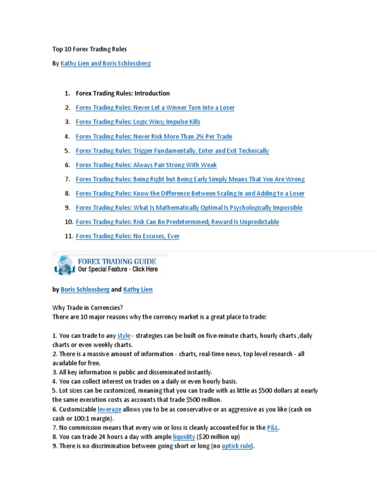 FOREX TRADING DISCIPLINE RULES PDF visual data 2