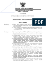 Peraturan Daerah Kabupaten Jember Nomor 3 Tahun 2006 Tentang Bantuan Keuangan Kepada Partai Politik