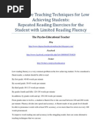 Download Alternative Teaching Techniques for Low Achieving Students Repeated Reading Exercises for the Student with Limited Reading Fluency by The Psycho-Educational Teacher SN39745228 doc pdf