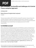 Sap Central Finance in Sap S4hana