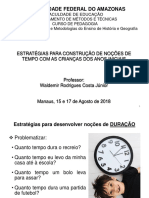 Estratégias para Trabalhar Noções de Tempo Como Sucessão, Duração e Simultaneidade