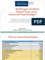 Fiscal Challenges Evident in The Fiscal Year 2019 General Fund Budget