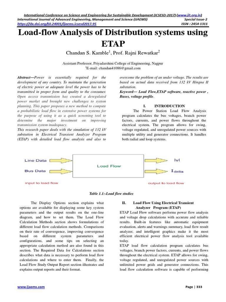 Load Flow Analysis Using ETAP | PDF | Electrical Substation | Electric ...