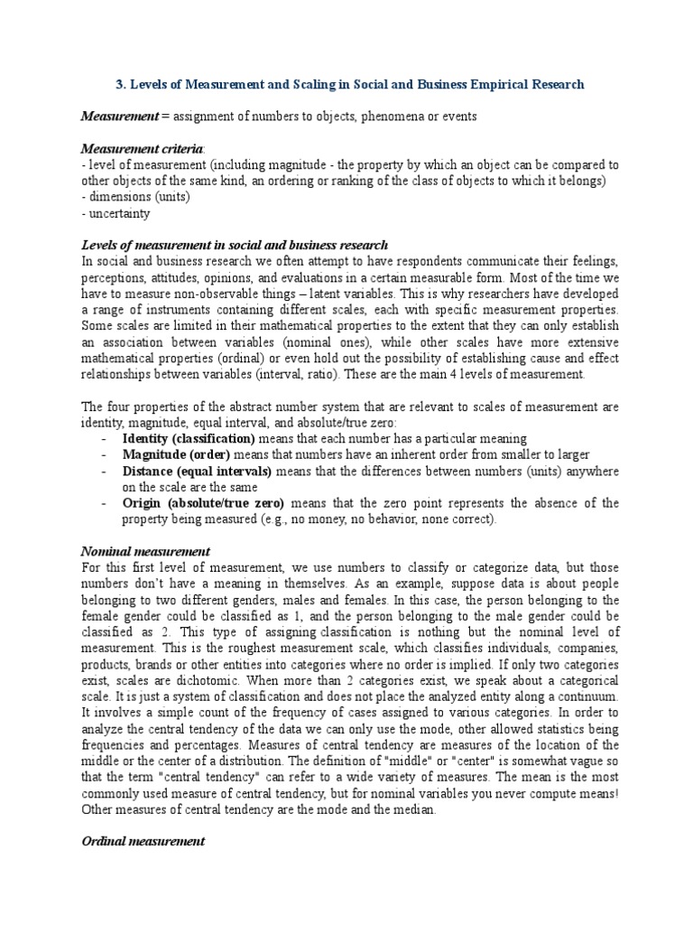 SER (I) - 2015 - 2 - Measurement and Scales | PDF | Level Of ...